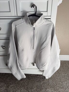 Cream Lululemon Half-Zip Textured Pullover